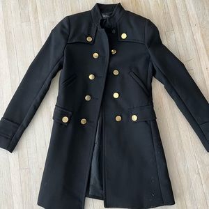 Zara black military coat. Worn once. Size XS